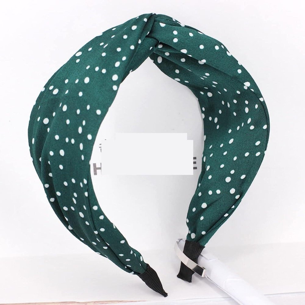 BALAFO Womens Headbands,Hair Bands, New Casual Fan Irregular dots in The Middle Cross Knotted Wide-Brimmed Headband Headband Hairpin, Beige Random dots Cross Hairband (Color : Parent)