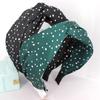 BALAFO Womens Headbands,Hair Bands, New Casual Fan Irregular dots in The Middle Cross Knotted Wide-Brimmed Headband Headband Hairpin, Beige Random dots Cross Hairband (Color : Parent) view 2