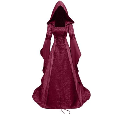 Women's Medieval Dresses Renaissance Velvet Robe Vintage Court Style Costume Long Sleeve Ball Queen Gown