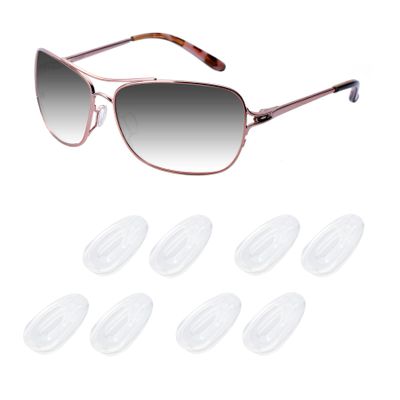 Acefrog 4 Pairs Upgraded Air Chamber Nose Pads for Oakley Feedback OO4079, Holbrook Metal OO4123, Gauge 6, Gauge 8, Elmont M L Eyeglass Sunglass, Slip-on Nose Piece Replacement, Anti-Slip, Clear