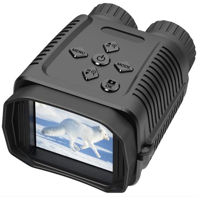 GOYOJO NV1182 Digital Night Vision Binoculars - 1080P Video 12 Megapixel Photo 300 Meter IR Illumination 2.4" LCD 8X Zoom for Surveillance Hunting Camping Wildlife