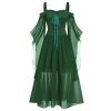 Halloween Costumes for Women Ruffle Sleeves Sling Swing Renaissance Accessories Cosplay Fairy Dress Elf Costume(3-Black,Small) view 1
