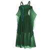 Halloween Costumes for Women Ruffle Sleeves Sling Swing Renaissance Accessories Cosplay Fairy Dress Elf Costume(3-Black,Small) view 2