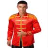 XUNZOO Men's 60s Sergeant Pepper Costume Satin Cardigan Coat Medieval Hippie Music Star Halloween Fancy Dress Red X-Large view 2