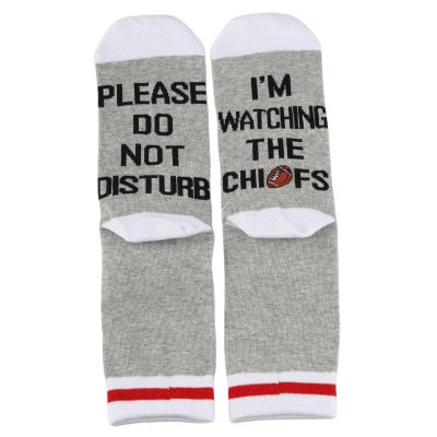 TSOTMO 2 Pairs Football Socks Please Do Not Disturb Im Watching The C Socks Gift For Football Lover (grey)