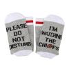 TSOTMO 2 Pairs Football Socks Please Do Not Disturb Im Watching The C Socks Gift For Football Lover (grey) view 2