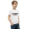 1957 Bel Air Onyx Black Antique 57 Chevy Classic Car Graphic Youth Short Sleeve T-Shirt Kids view 2