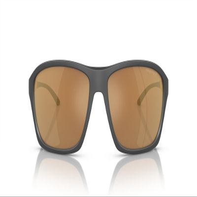 ARNETTE Man Sunglasses Matte Grey Frame, Brown Mirror Gold Polarized Lenses, 63MM