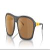 ARNETTE Man Sunglasses Matte Grey Frame, Brown Mirror Gold Polarized Lenses, 63MM view 2