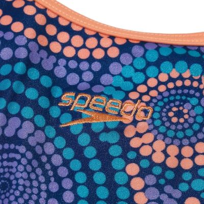 Speedo Allover Double Thinstrap Junior Swimsuit-DS Blue/Purple