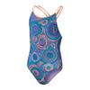 Speedo Allover Double Thinstrap Junior Swimsuit-DS Blue/Purple view 3