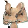 8" 10" 12" 13" Kids Youth Rough Out Turquoise Backstitch Barrel Western Horse Saddle ME-WLS-283 (14" Seat) view 2