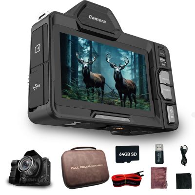 HALCONTORNO Night Vision Binoculars - Full Color in Darkness, Binoculars for Adults, 4K Video with Sound, Night Vision Goggles, 4.2" OLED Screen, Hunting Accessories, 64GB TF Card, Gadgets for Men