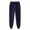 Lastesso Women Sweatpants Plain Solid Color Oversized Sweatpant Belted Elastic Tapered Ankle Long Trousers Cozy Sporty Pants Womans Clothing Navy L view 1