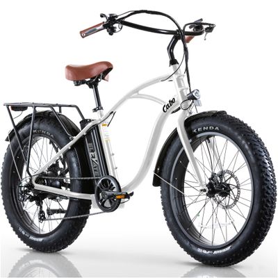 Elevate Cabo Beach Cruiser Electric Bike for Adults - 24x4 Fat Tire Electric Bike - 60 Mile Range 20MPH 48V 500W Motor E-Bike 11.6Ah - UL2849 Certified Ebike Adult Electric Bicycles for Men & Women