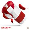 DXM SPORTS Boxing Gloves for Men & Women, Boxing Training Gloves, Kickboxing Gloves, Sparring Gloves, Heavy Bag Workout Gloves for Boxing, Kickboxing, Muay Thai, MMA (Red & White, 14 oz) view 3