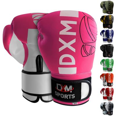 Boxing Gloves for Men & Women, Boxing Training Gloves, Kickboxing Gloves, Sparring Gloves, Heavy Bag Workout Gloves for Boxing, Kickboxing, Muay Thai, MMA (Pink & White, 8 oz)