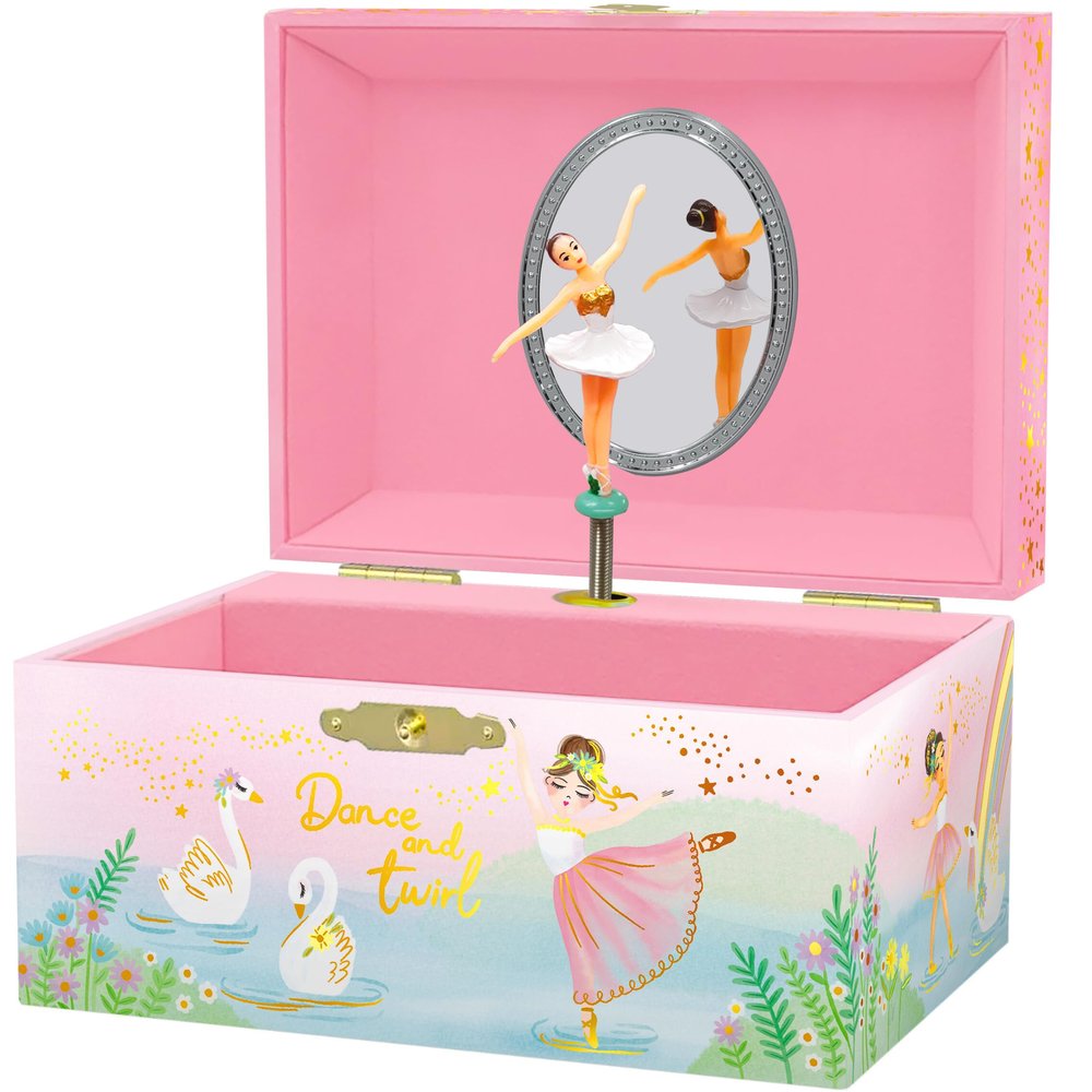 Giggle & Honey Musical Ballerina Jewelry Box for Girls - Kids Music Box with Spinning Ballerina, Ballet Birthday Gifts for Little Girls, Jewelry Boxes - Ages 3-10