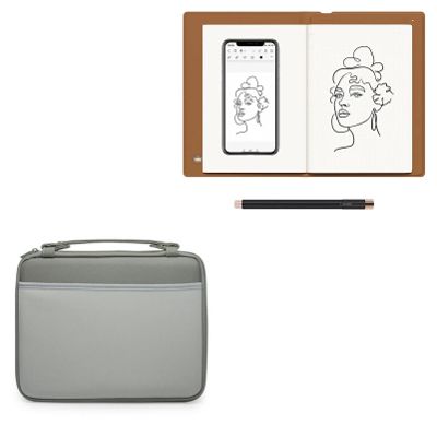 BoxWave Case Compatible with Huion Note - Hard Shell Briefcase, Slim Messenger Bag Briefcase Cover Side Pockets - Pewter