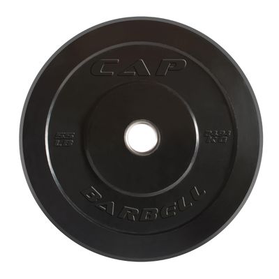 CAP Barbell Elite Olympic Bumper Plate, Black, 55 lb Single