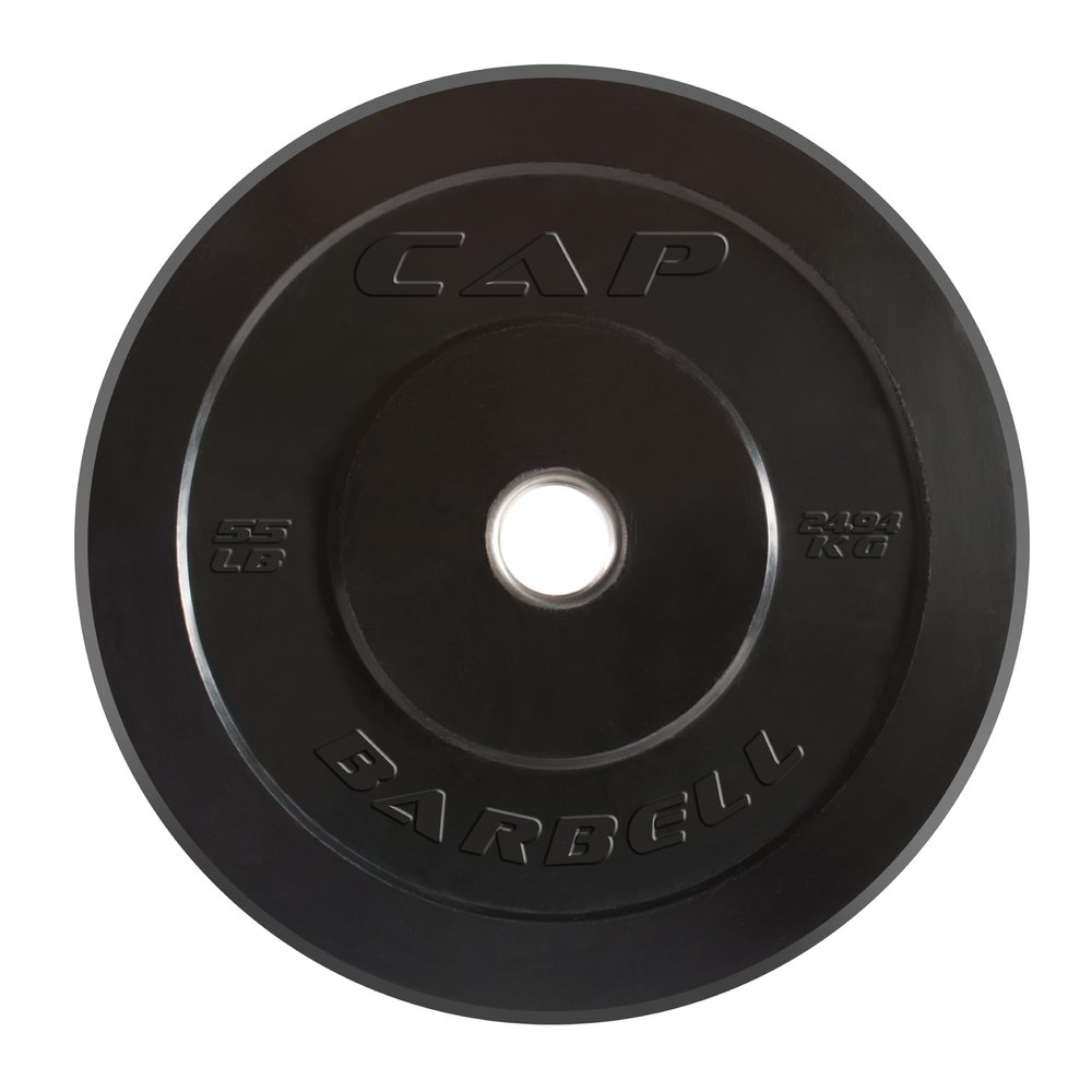 CAP Barbell Elite Olympic Bumper Plate, Black, 55 lb Single