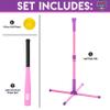 Franklin Sports USA Softball XT Kids Baseball + Softball Batting Tee Set - Complete Batting Tee, Foam Bat + Foam Baseball Set - Adjustable Portable Youth Teeball Stand - 23" - 33" Inches view 2