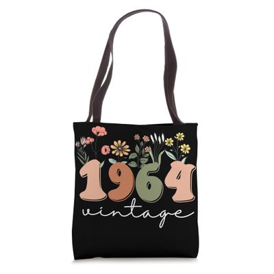 60 Years Old Vintage 1964 60th Birthday Tee Wildflower Women Tote Bag