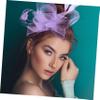 Uonlytech 1set Fascinator Hat Headband for Women Elegant Mesh Flower Hair Accessory for Tea Parties Weddings Cocktails and Celebrations Versatile Clip Design Light Lavender view 3