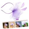 Uonlytech 1set Fascinator Hat Headband for Women Elegant Mesh Flower Hair Accessory for Tea Parties Weddings Cocktails and Celebrations Versatile Clip Design Light Lavender view 4