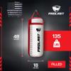 PROLAST 4Ft 135Lb XL Heavy Punching Boxing Bag for Adults, MMA, Martial Arts, Muay Thai, Kicking, Strength Training Equipment, Filled, New Edition Logo, White and Red view 4