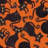 3 Wishes Boo Y'all by Courtney Morgenstern 19564 Orange Cats & Bats Fabric view 1