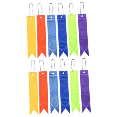 INOOMP 24pcs Reflective Keychain for Backpacks Night Visibility Charms Fluorescent and Halloween Backpack Accessories