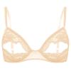 YOOJIA Women Soft Sheer Lace Mesh Floral Lingerie Underwear Nipple Split Unlined Bra Top Nude Large view 1