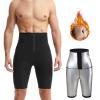 Sauna Shorts for Men, Thermo Sweat Compression Shorts, Men's Workout Leggings Stretch High Waist Fat Burning Tummy Pants, 4XL/5XL,Silver view 1