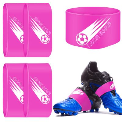 Patelai 4 Pcs Soccer Cleat Lace Cover Football Shoe Band Soccer Shoe Cover Football Cleat Bands Youth Adult for Season (Kids,Purple)