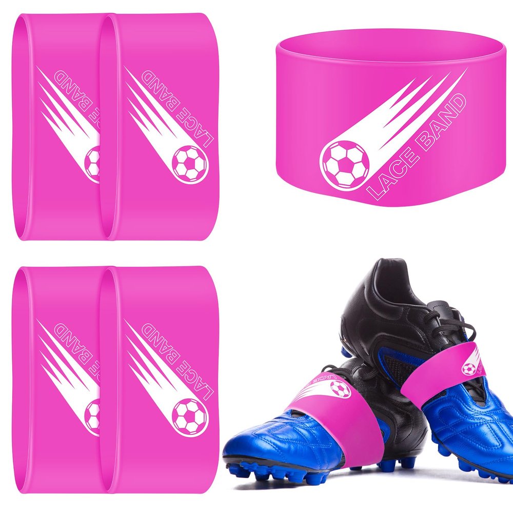 Patelai 4 Pcs Soccer Cleat Lace Cover Football Shoe Band Soccer Shoe Cover Football Cleat Bands Youth Adult for Season (Kids,Purple)