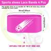 Patelai 4 Pcs Soccer Cleat Lace Cover Football Shoe Band Soccer Shoe Cover Football Cleat Bands Youth Adult for Season (Kids,Purple) view 2