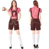 ZYXTIM Womens Oktoberfest Lederhosen Costume Bavarian Oktoberfest Costumes Yodeling Costume Wurstfest Costume Set Red view 2