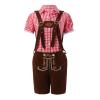 ZYXTIM Womens Oktoberfest Lederhosen Costume Bavarian Oktoberfest Costumes Yodeling Costume Wurstfest Costume Set Red view 3