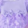 ABEWIP Baby Girls Fall Winter Long Sleeve Butterfly Tulle Romper Dress Ribbed Ruffle Tutu Skirt Princess Birthday Party Outfits Purple 6-9Months view 4