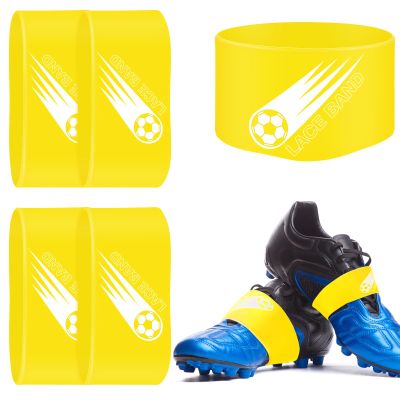 Patelai 4 Pcs Soccer Lace Band Cleat Cover Youth Adult, Kids, Yellow