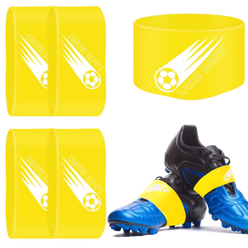 Patelai 4 Pcs Soccer Lace Band Cleat Cover Youth Adult, Kids, Yellow