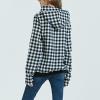 Pet Pouch Plaid Hoodie Women Long Sleeve Fleece Kitten Puppy Holder Carrier Sweatshirt Winter Fall Fashion Streetwear Black view 3