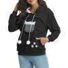 XUNRYAN Pet Pouch Hoodie Womens Long Sleeve Fleece Kitten Puppy Holder Carrier Sweatshirt Women Fashion Clothes Streetwear Black view 2