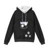 XUNRYAN Pet Pouch Hoodie Womens Long Sleeve Fleece Kitten Puppy Holder Carrier Sweatshirt Women Fashion Clothes Streetwear Black view 4