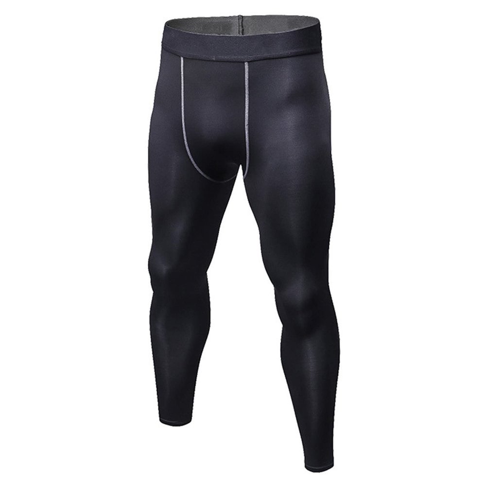 MESSIYO Mens Tight Fitness Running Stretch Basketball Base Training Compression Pants Fitness Pants Mens Baseball (Black, S)