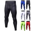 MESSIYO Mens Tight Fitness Running Stretch Basketball Base Training Compression Pants Fitness Pants Mens Baseball (Black, S) view 3