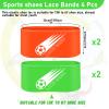 Patelai 4 Pcs Soccer Cleat Lace Cover Football Shoe Band Soccer Shoe Cover Football Cleat Bands Youth Adult for Season (Kids,Green,Orange) view 2