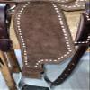 Western Youth Kids Child Adult Barrel Horse Roughout Leather Saddle Suede Seat Buckstitch Design 10" to 18" ME-WLS-289 (15" Seat) view 4