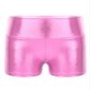 CHICTRY Kids Girls Metallic Shiny Stretch High Waisted Athletic Booty Dance Shorts Pink 10.-12 view 1